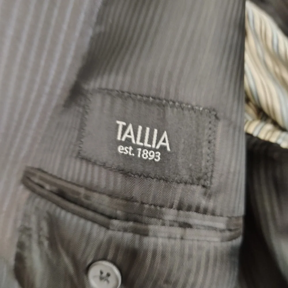 Vtg Loro Piana By Tallia‎ Uomo Pinstripe Mens Blazer 100% Wool 44R Pick Stitch